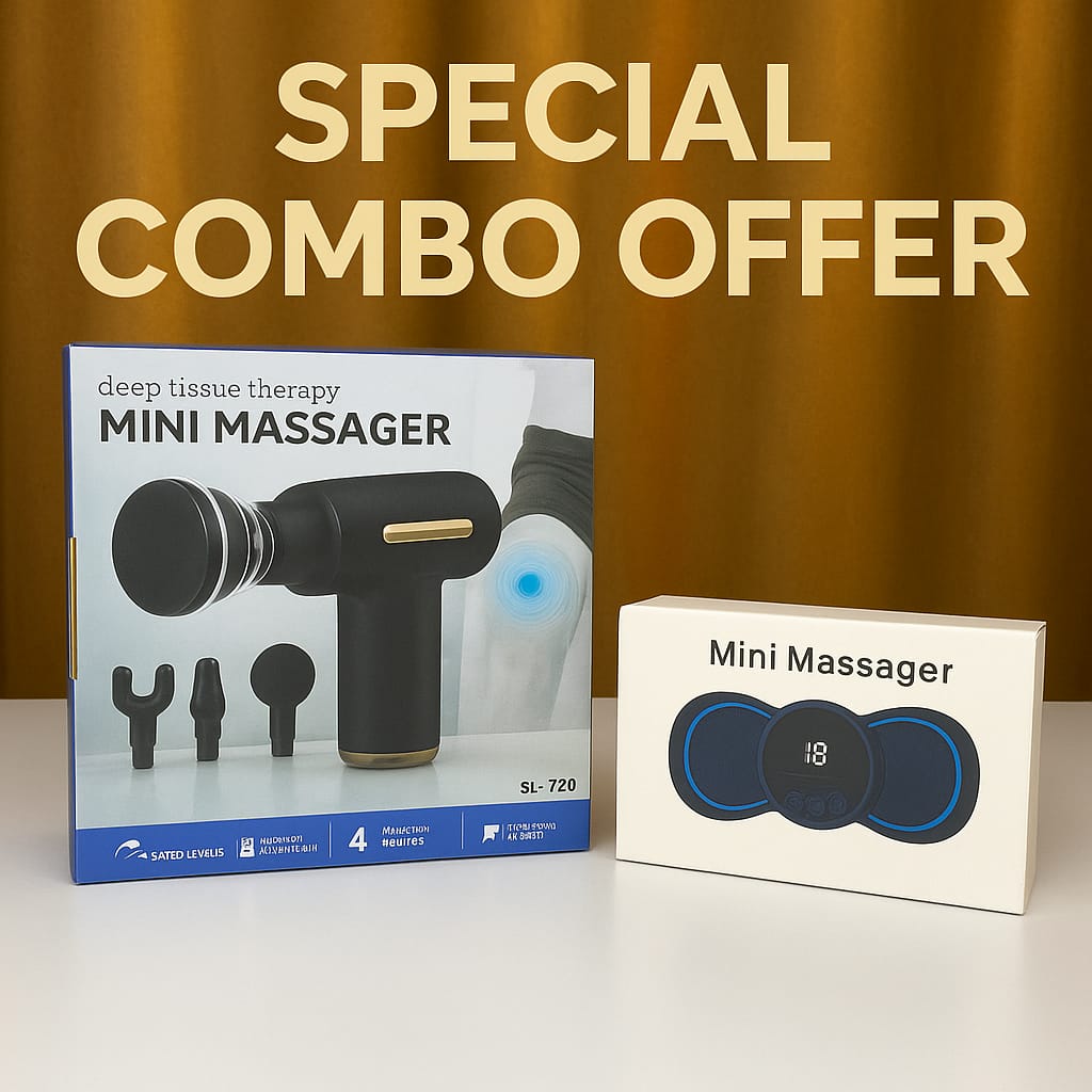 😍Mini Rechargeable Deep Tissue Therapy Massager SL-720 & Smart Mini Neck Massager Portable Electronic Stick Double Special Combo🔥🔥